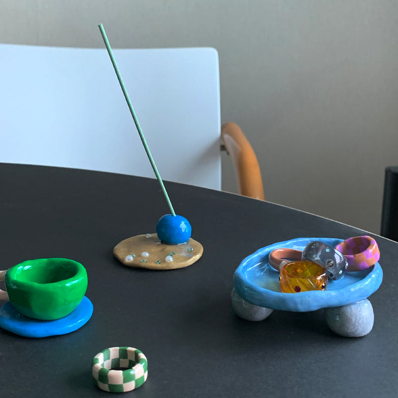 Nff(エヌエフエフ) 	 blue pot incense holder