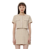curetty (キュリティー)  C GLITTER TWEED SHORT SLEEVE JACKET_BEIGE