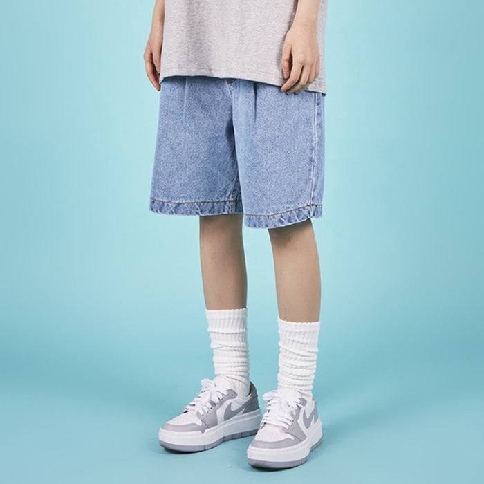 VARZAR(バザール) One Tuck Washing Denim Half Pants (2color)