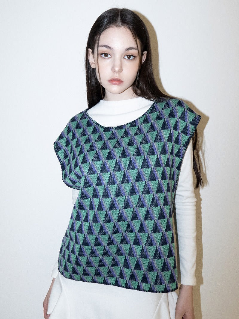 BABLETWO  (ビーエーブルトゥー)       Suid Knit Vest (GREEN)