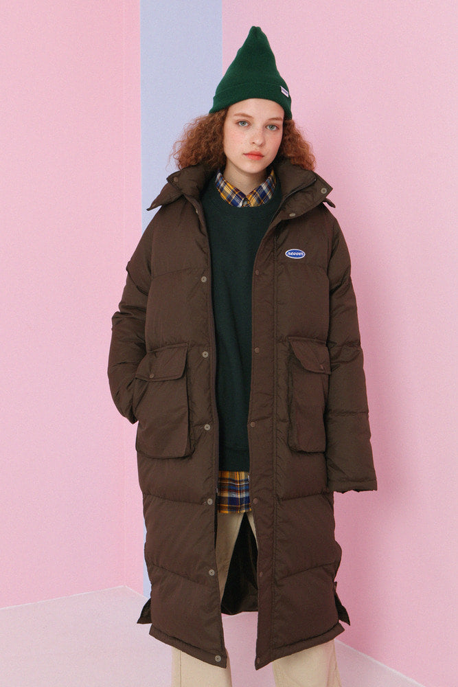 NCOVER(エンカバー)LOGO LONG PADDING-BROWN
