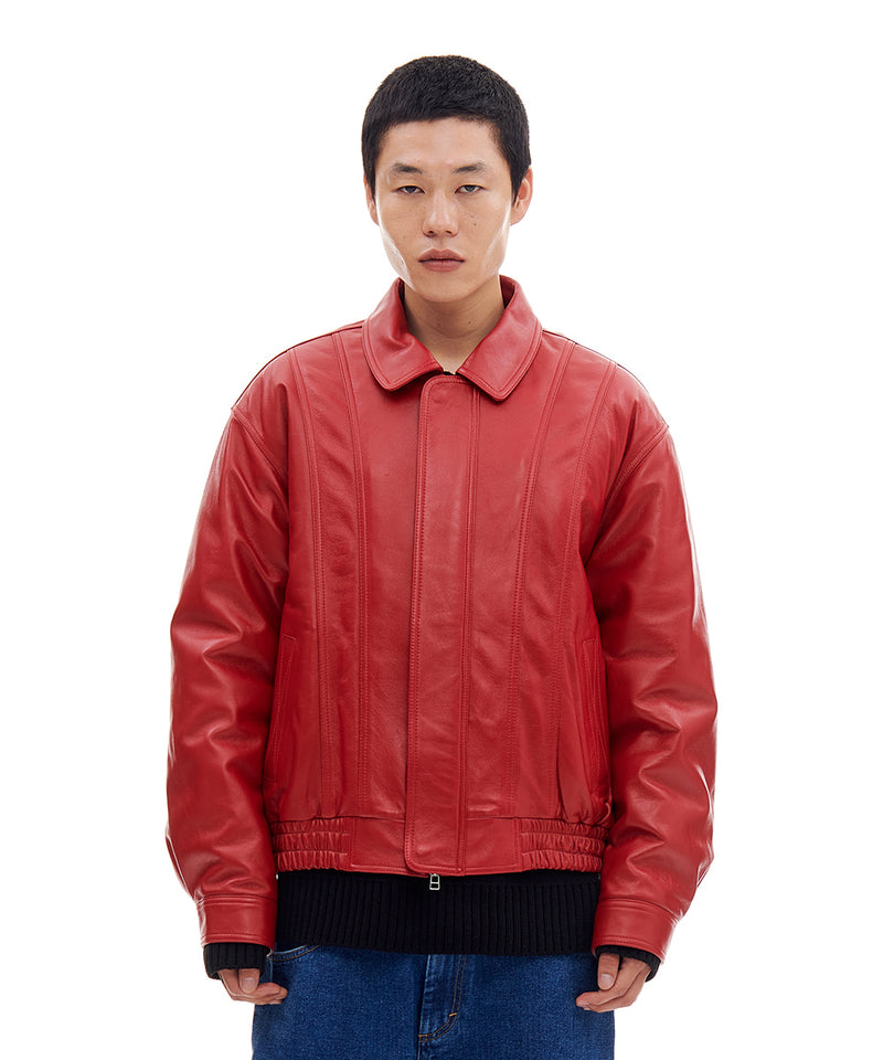 ARCHIVE BOLD (アーカイブボールド) LEATHER ZIP JACKET (RED)