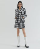curetty (キュリティー) C CHECKED DOUBLE BUTTON JACKET_WHITE