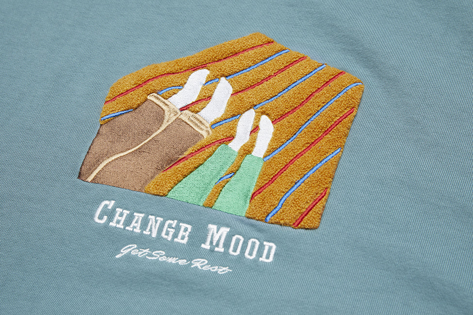 QUIETIST (クワイエティスト) Change-mood Blanket Sweat (l.teal)
