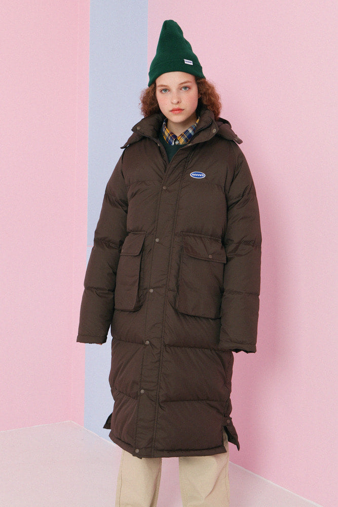 NCOVER(エンカバー)LOGO LONG PADDING-BROWN