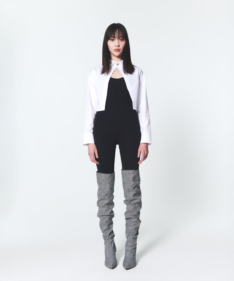 INPREP (インプレップ)Crystal Single Button Shirt White