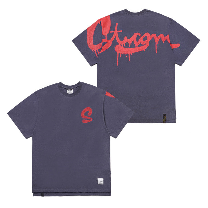 STIGMA(スティグマ) 22 DRIP OVERSIZED T-SHIRTS PURPLE GREY