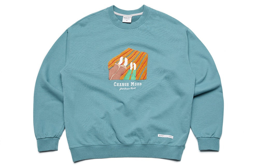 QUIETIST (クワイエティスト) Change-mood Blanket Sweat (l.teal)