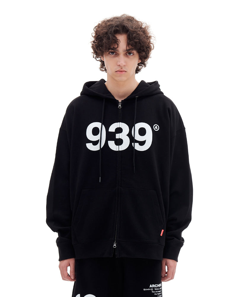 ARCHIVE BOLD (アーカイブボールド) 939 LOGO HOOD ZIP-UP (BLACK)