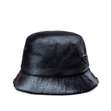 ブラックブロンド(BLACKBLOND) BBD Ripped Sprayed Custom Border Graffiti Logo Bucket Hat (Black)