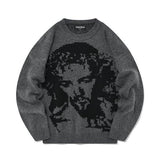 セイントペイン(SAINTPAIN)    SP SOFT JACQUARD CROWN OF THORNS KNIT-CHARCOAL