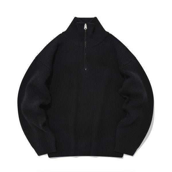 セイントペイン(SAINTPAIN)    SP PBT SOFT HALF ZIP KNIT-BLACK