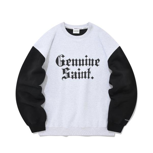 セイントペイン(SAINTPAIN)    SP GENUINE SAINT CREWNECK-ASH MELANGE BLACK