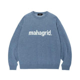 mahagrid (マハグリッド)     BASIC LOGO KNIT SWEATER BLUE(MG2CFMK620A)