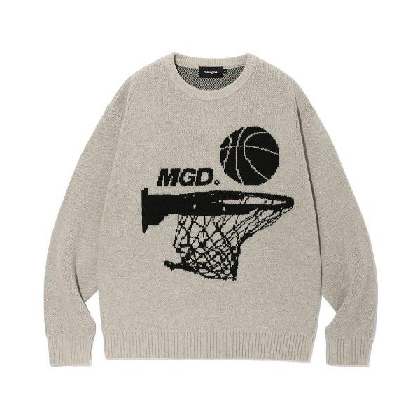 mahagrid (マハグリッド)     MGD BASKET KNIT SWEATER BEIGE(MG2CFMK622A)