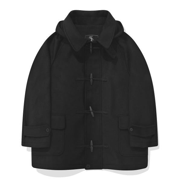 セイントペイン(SAINTPAIN)    SP OVER FIT WOOL DUFFLE SHORT COAT-BLACK