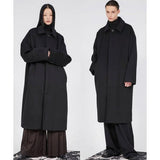 FLARE UP (フレアアップ)     Oversized Wool Balmacaan Long Coat - Black (FL-010)