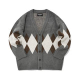 セイントペイン(SAINTPAIN)    SP DIAMOND JACQUARD CARDIGAN-CHARCOAL