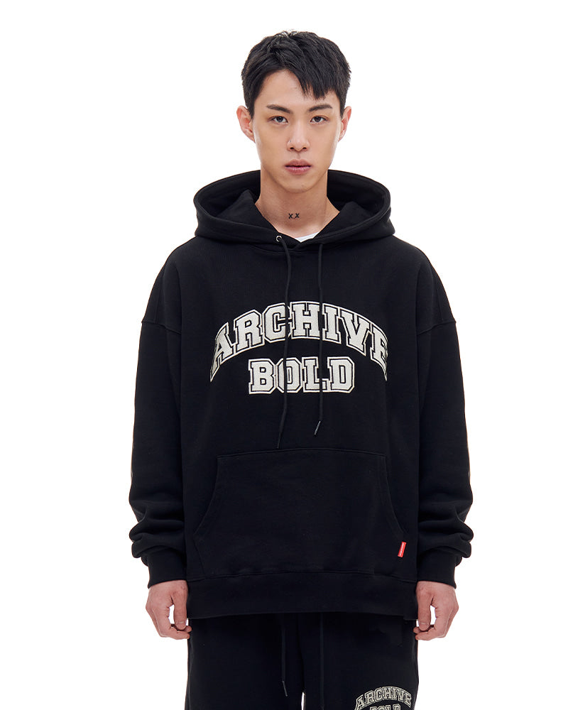ARCHIVE BOLD (アーカイブボールド) ARCH LOGO HOOD (BLACK)