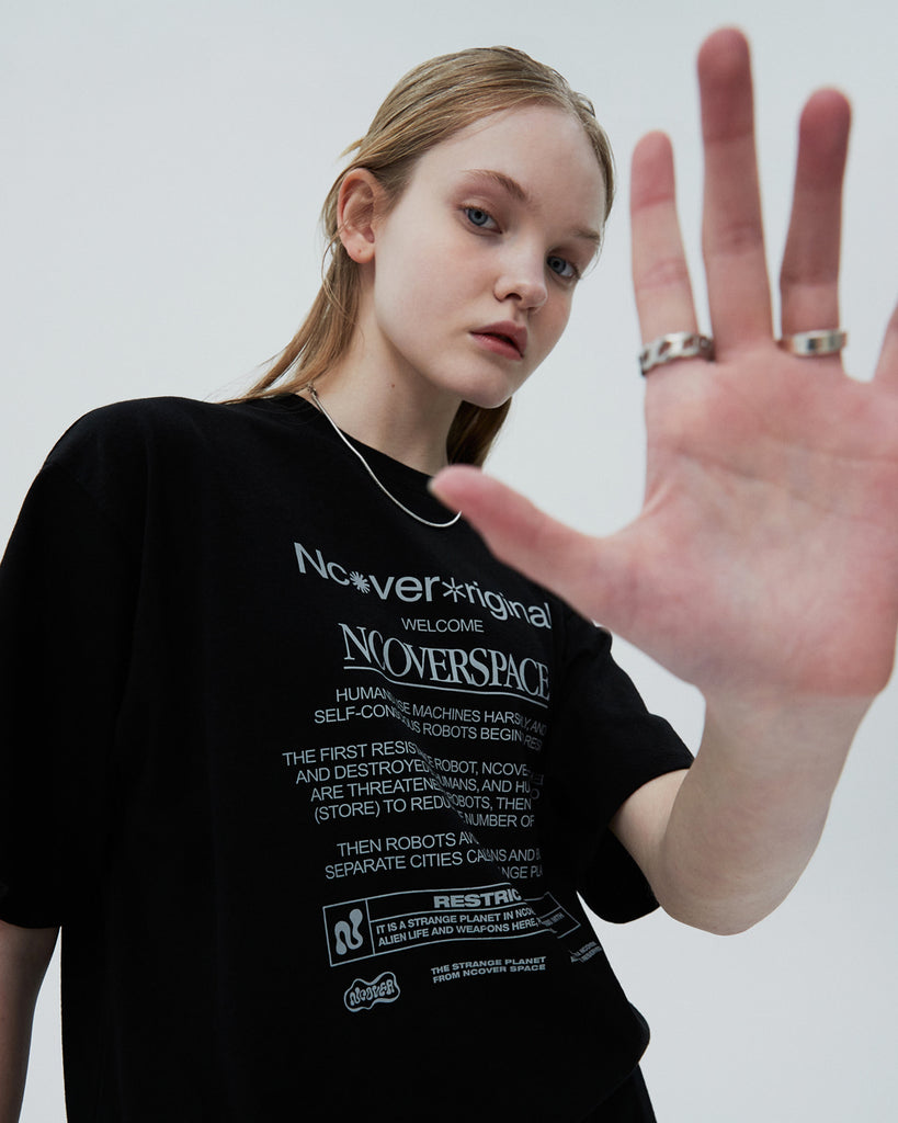 NCOVER(エンカバー)NCOVER PLANET TEXT TSHIRT-BLACK
