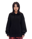 ARCHIVE BOLD (アーカイブボールド) WAFFLE POLO SHIRTS (BLACK)