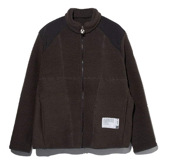 オベルー(OVERR) ESSAY.5 FLEECE ZIP-UP KHAKI JACKET
