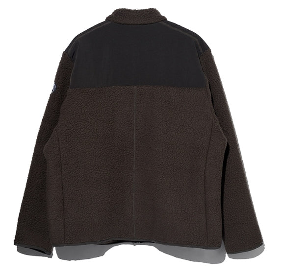 オベルー(OVERR) ESSAY.5 FLEECE ZIP-UP KHAKI JACKET