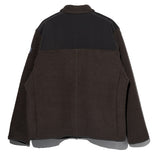 オベルー(OVERR) ESSAY.5 FLEECE ZIP-UP KHAKI JACKET
