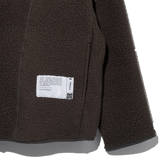 オベルー(OVERR) ESSAY.5 FLEECE ZIP-UP KHAKI JACKET