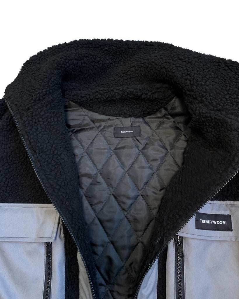 トレンディウビ(Trendywoobi) oversize fleece jacket Black