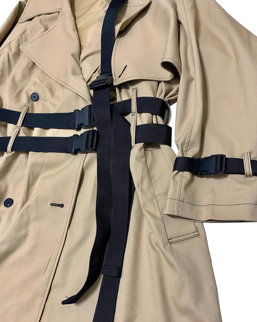 トレンディウビ(Trendywoobi) brown 3rope strap trenchcoat