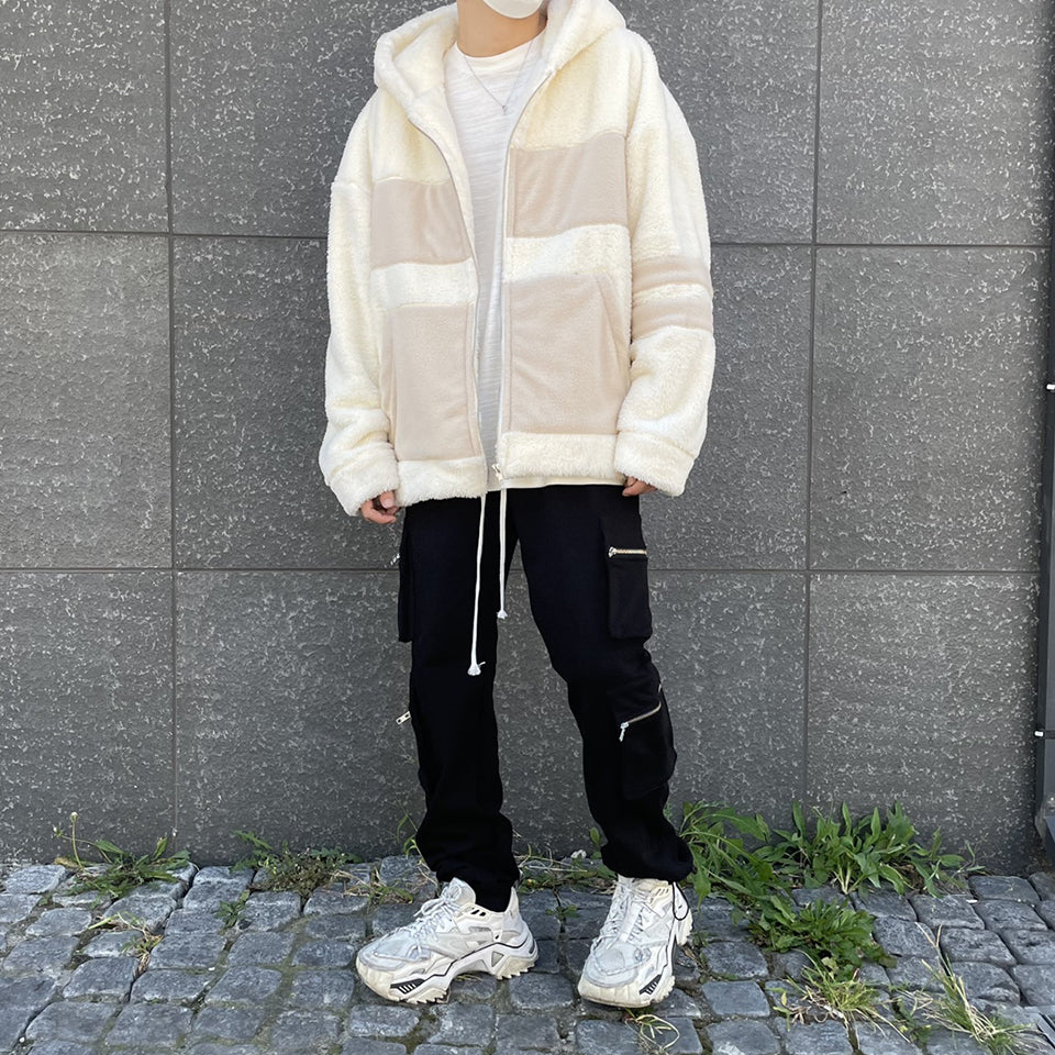 ランベルシオ(LANG VERSIO) 329 WH&BE Fleece Hooded Zip-Up