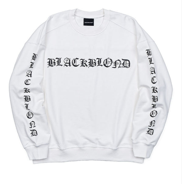 関税込★BLACKBLOND★BBD Side Logo Sprayed Custom Sweatshirt ブラックブロンド(BLACKBLOND) BBD Crushed Faith Sweatshirt