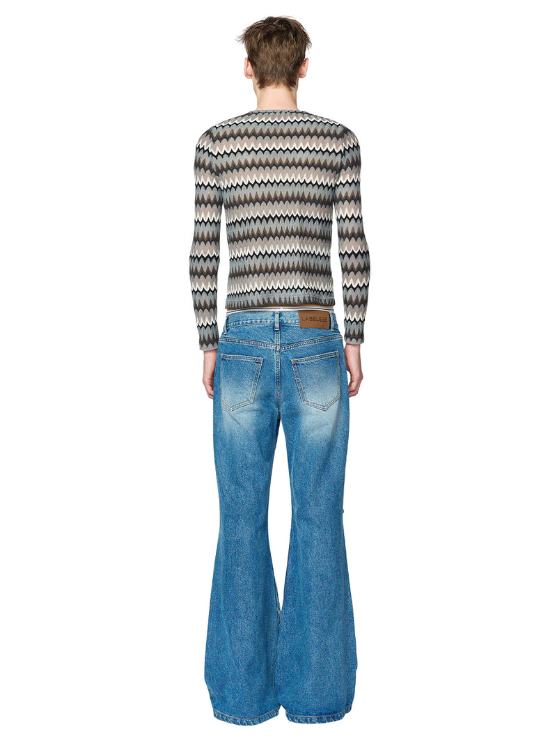 レイブレス(LABELESS) JACQUARD SLIM CARDIGAN