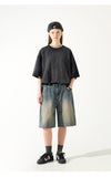 パーステップ(PERSTEP) Rain Slub Denim Half Pants 1種 JUSP4642