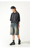 パーステップ(PERSTEP) Rain Slub Denim Half Pants 1種 JUSP4642