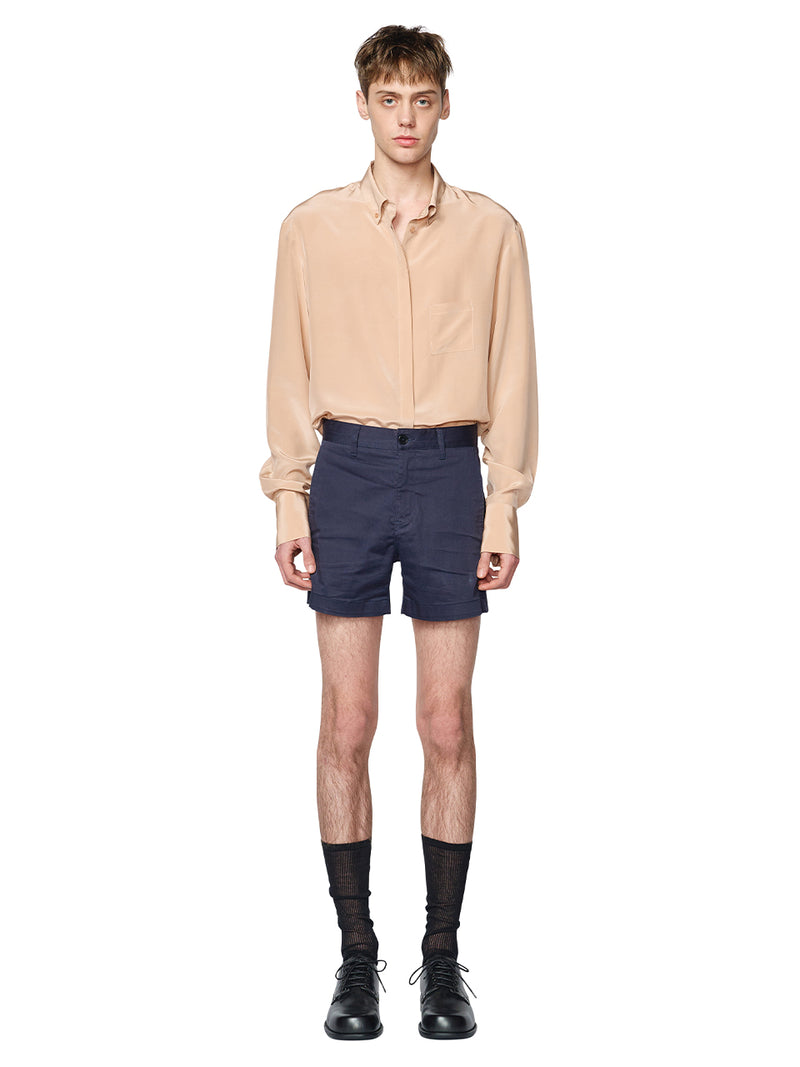 レイブレス(LABELESS)   PINK FLUID SILK SHIRT