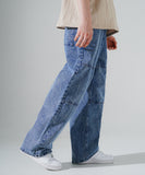 エズカートン(EZKATON) Bleach Washing Wide Denim Pants 1種 SHLP6708