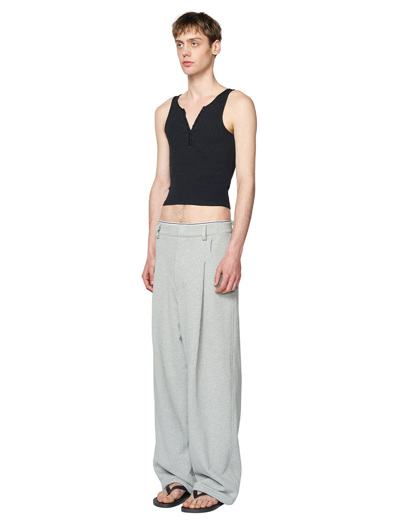 レイブレス(LABELESS)  GRAY TUCKED SWEATPANTS