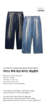 ジェモッ(JEMUT) Ice Two Tuck Washing Wide Denim Pants 1種 SOLP2485