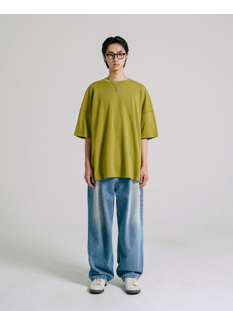 ジェモッ(JEMUT) Ice Two Tuck Washing Wide Denim Pants 1種 SOLP2485
