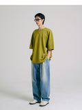 ジェモッ(JEMUT) Ice Two Tuck Washing Wide Denim Pants 1種 SOLP2485
