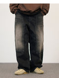 ジェモッ(JEMUT) Build Double Knee Wide Denim Pants 1種 SOLP2579
