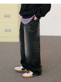 ジェモッ(JEMUT) Build Double Knee Wide Denim Pants 1種 SOLP2579