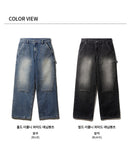 ジェモッ(JEMUT) Hold Double Knee Wide Denim Pants 1種 SOLP2580