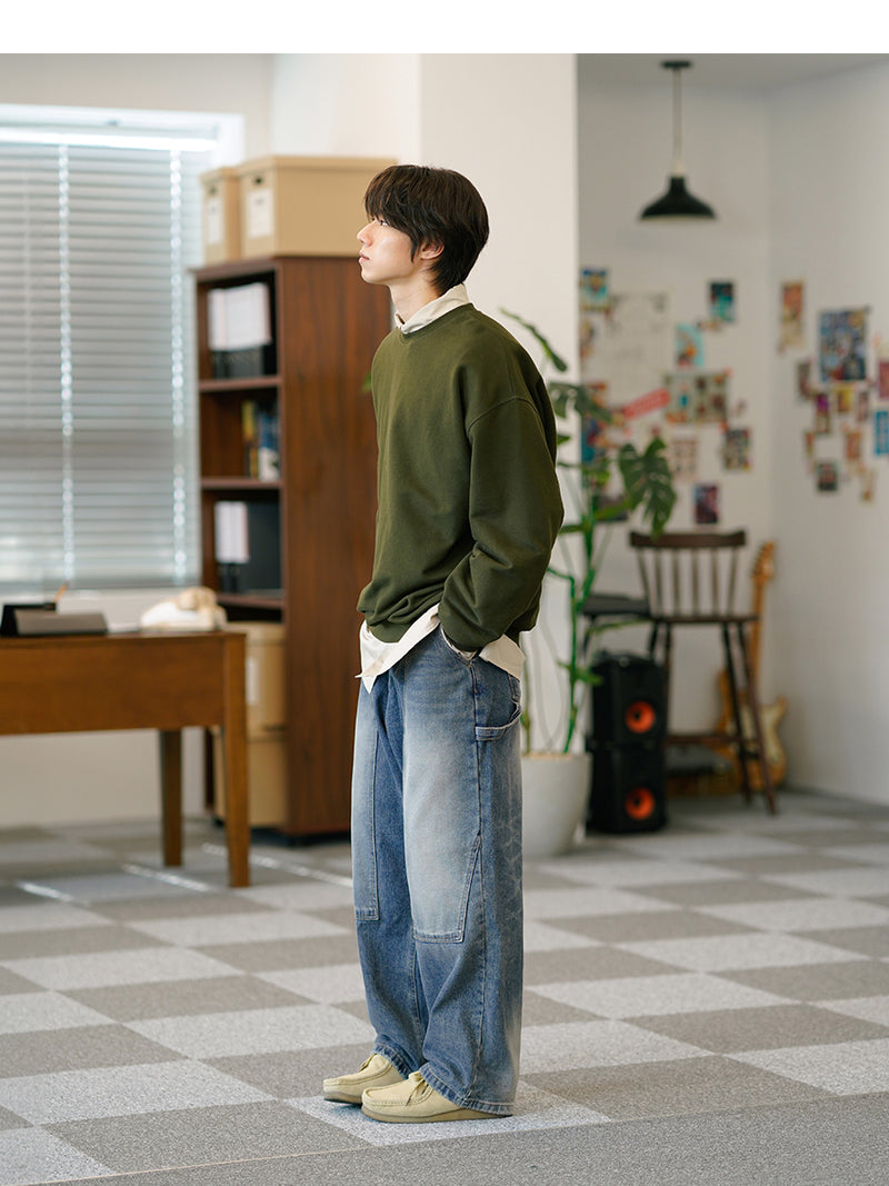 ジェモッ(JEMUT) Hold Double Knee Wide Denim Pants 1種 SOLP2580