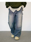 ジェモッ(JEMUT) Hold Double Knee Wide Denim Pants 1種 SOLP2580