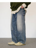 ジェモッ(JEMUT) Hold Double Knee Wide Denim Pants 1種 SOLP2580