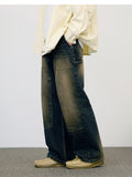 ジェモッ(JEMUT) Yellow Washing Double Knee Denim Pants 1種 SOLP2588