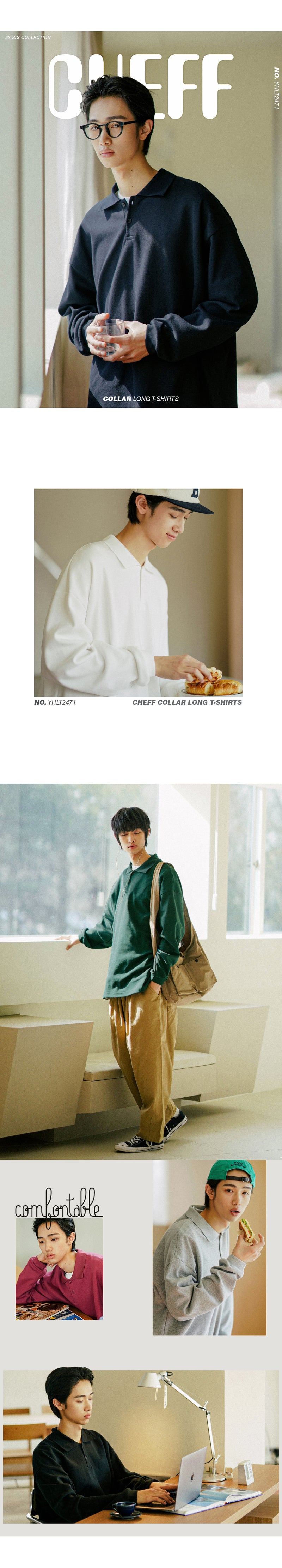 ジェモッ(JEMUT) Cheff Collar Long T-Shirts 6種 YHLT2471